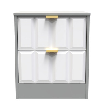 New York 2 Drawer Bedside Cabinet in White Matt & Dusk Grey - NYF005WMDG (1).jpg