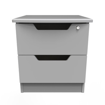 Bella 2 Drawer Bedside Cabinet - with Lock in Grey Matt - BEL007GMGM (1).jpg