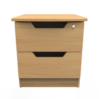 Bella 2 Drawer Bedside Cabinet - with Lock in Modern Oak - BEL007MOMO (1).jpg