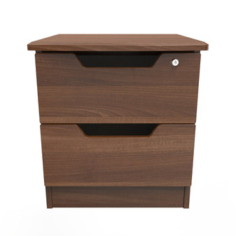 Bella 2 Drawer Bedside Cabinet - with Lock in Noche Walnut - BEL007NWNW (1).jpg