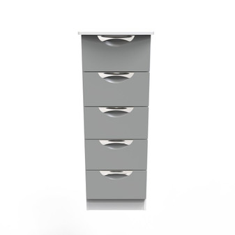 Camden 5 Drawer Bedside Cabinet in Dusk Grey & White - CAM003DGWM (1).jpg
