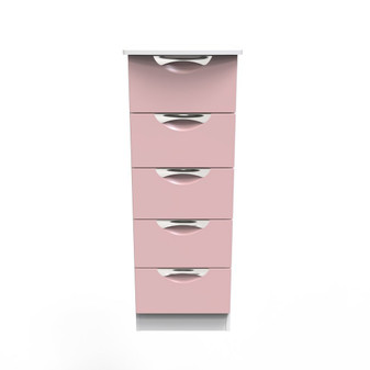 Camden 5 Drawer Bedside Cabinet in Kobe Pink & White - CAM003KPWM (1).jpg