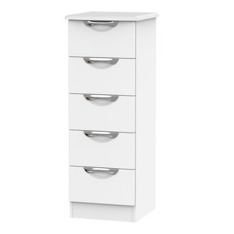 Camden 5 Drawer Bedside Cabinet in White Matt - CAM003WMWM.jpg