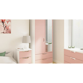 Camden 2ft6in 2 Drawer Mirror Wardrobe in Kobe Pink & White - CAM062KPWM (BR3).jpg