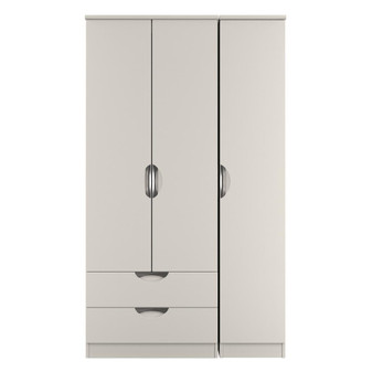 Flora Tall Triple 2 Drawer Wardrobe in Grey Matt - FLO141GMGM (1).jpg