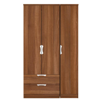 Flora Tall Triple 2 Drawer Wardrobe in Noche Walnut - FLO141NWNW (1).jpg