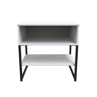 Deigo Single Open Bedside Cabinet (Diego) in White Matt - DEG401WMWM (1).jpg