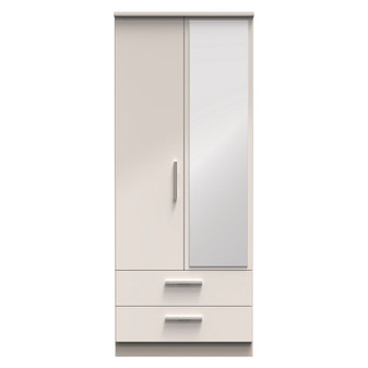 Knightsbridge 2ft6in 2 Drawer Mirror Wardrobe in Kashmir Gloss & Kashmir - KNI062KGKM (1).jpg