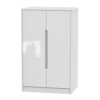 Monaco 2ft6in Plain Midi Wardrobe in White Gloss & White - MON058WGWM.jpg