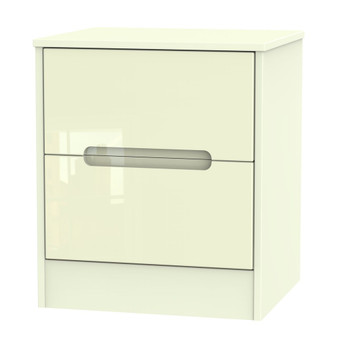 Monaco 2 Drawer Bedside Cabinet in Cream Gloss & Cream - MON005CGCM.jpg