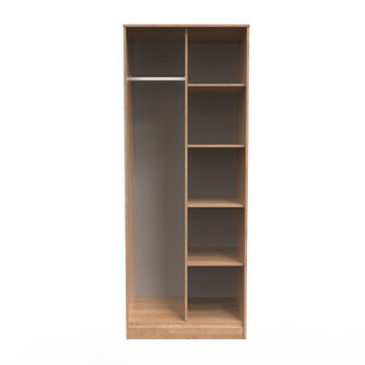 Hong Kong (Black Legs) Tall Open Wardrobe in Nebraska Oak - HKB084NBNB (1).jpg