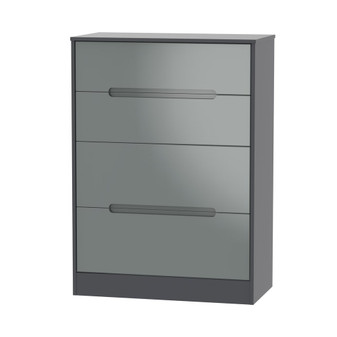 Monaco 4 Drawer Deep Chest in Grey Gloss & Graphite - MON050GGGB.jpg
