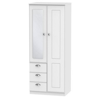 Victoria 2ft6in Combi Wardrobe  in White Ash - VIC068WAWA.jpg