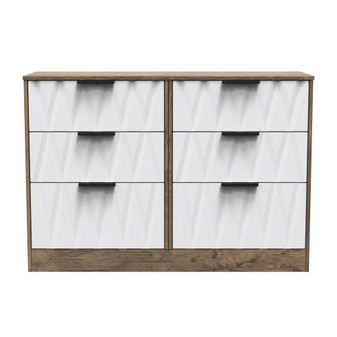 Las Vegas 6 Drawer Midi Chest in White Matt & Vintage Oak - LVC015WMVO (1).jpg