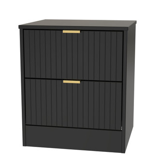 Nashville 2 Drawer Bedside Cabinet in Deep Black & Black Matt - NVF005DBBM (3).jpg