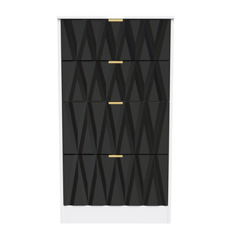 Las Vegas 4 Drawer Midi Deep Chest in Deep Black & White Matt - LVF014DBWM (1).jpg