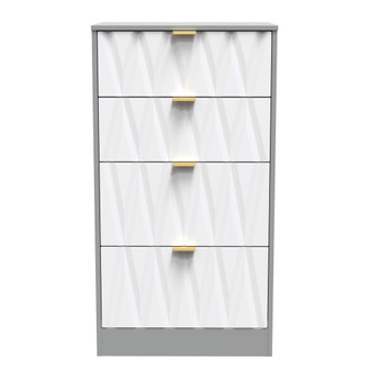 Las Vegas 4 Drawer Midi Deep Chest in White Matt & Dusk Grey - LVF014WMDG (1).jpg