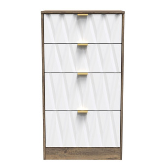 Las Vegas 4 Drawer Midi Deep Chest in White Matt & Vintage Oak - LVF014WMVO (1).jpg