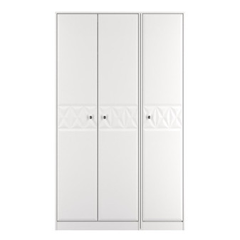 San Jose Tall Triple Plain Wardrobe in White Matt - SJT140WMWM (1).jpg