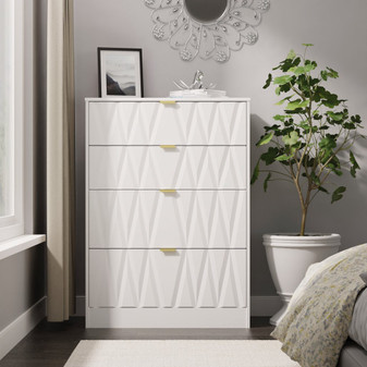 Las Vegas 4 Drawer Deep Chest in White Matt - LVF050WMWM (0).jpg
