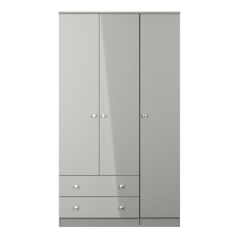 Yarmouth Tall Triple 2 Drawer Wardrobe in Uniform Gloss & Dusk Grey - YAR141UGDG (1).jpg