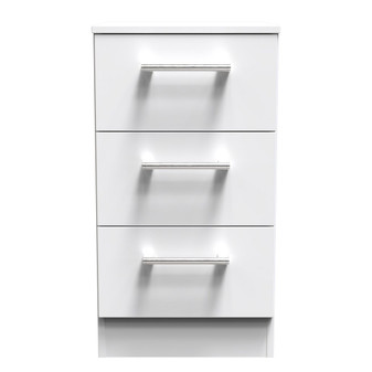 Devon 3 Drawer Bedside Cabinet in White Matt - DEV001WMWM (1).jpg
