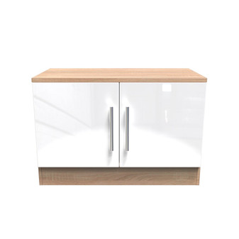 Contrast Low 2 door Unit in White Gloss & Bardolino Oak - CTR203WGBO (1).jpg
