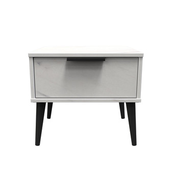Hong Kong (Black Legs) 1 Drawer Midi Chest with Legs in Marble - HKB022MBMB (1).jpg