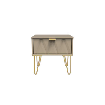 Diamond 1 Drawer Bedside Cabinet  with Legs in Mushroom Matt - DIF016MMMM (1).jpg