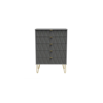 Diamond 5 Drawer Chest in Shadow Matt & Grey - DIF012SMGM (1).jpg