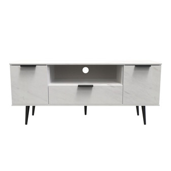 Hong Kong (Black Legs) 2 Door 1 Drawer Wide TV Unit in Marble - HKB252MBMB (1).jpg