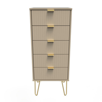 Linear 5 Drawer Bedside Cabinet in Mushroom Matt - LIF003MMMM (1).jpg