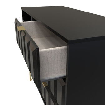 Cube 3 Drawer TV Unit with legs in Deep Black & Black - CUF246DBBM (1).jpg