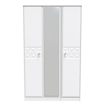 San Jose Tall Triple Mirrored Wardrobe in White Matt - SJT147WMWM (1).jpg