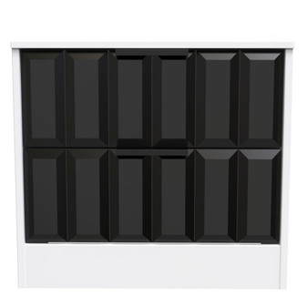 New York 2 Drawer Midi Chest in Deep Black & White Matt - NYC009DBWM (1).jpg