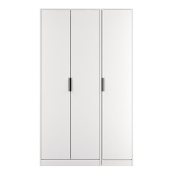 Hong Kong B 3 Door Wardrobe in White Matt - HKB140WMWM (1).jpg