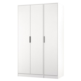 Nashville Tall Triple Plain Wardrobe in White Matt - NVC140WMWM (3).jpg
