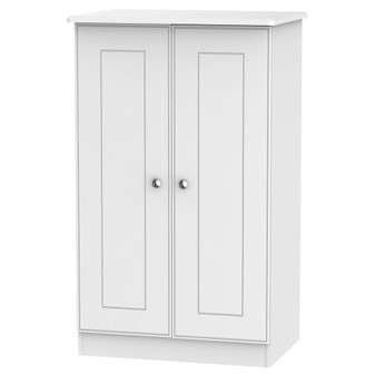 Victoria 2ft6in Plain Midi Wardrobe in White Ash - VIC058WAWA.jpg