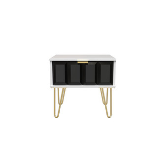 Cube 1 Drawer Bedside Cabinet  with Legs in Deep Black & White - CUF016DBWM (1).jpg