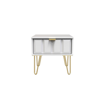 Cube 1 Drawer Bedside Cabinet  with Legs in White Matt - CUF016WMWM (1).jpg