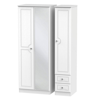 Crystal Tall Triple Mirror + Drawer Wardrobe in White Ash - CRY167WAWM.jpg