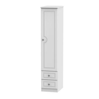 Pembroke 2ft6in Single 2 Drawer Wardrobe in White Matt - PEM071WMWM.jpg