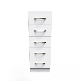 Avon 5 Drawer Bedside Cabinet in White Matt - AVN003WMWM (1).jpg