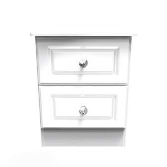 Balmoral 2 Drawer Bedside Cabinet in White Gloss & White - BAL005WGWM (1).jpg