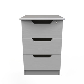 Bella 3 Drawer Bedside Cabinet - with Lock in Grey Ash - BEL006GAGA (1).jpg