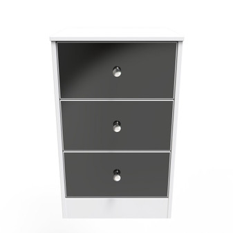 Padstow 3 Drawer Bedside Cabinet in Black Gloss & White - PAD001BGWM (1).jpg