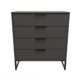 Hong Kong (Black Sleigh Legs) 4 Drawer Chest in Graphite Black - HKG011GBGB (1).jpg