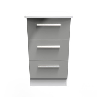 Knightsbridge 3 Drawer Bedside Cabinet in Grey Gloss & White - KNI001GGWM (1).jpg