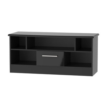 Knightsbridge Open TV Unit in Black Gloss & Black Matt - KNI210BGBM.jpg