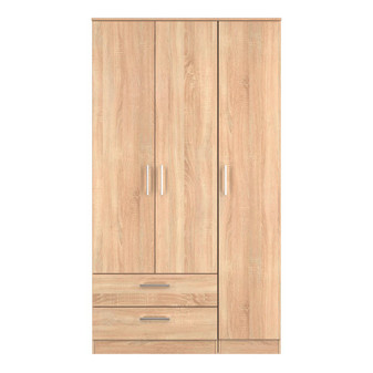 Devon Tall Triple 2 Drawer Wardrobe in Bardolino Oak - DEV141BOBO (1).jpg